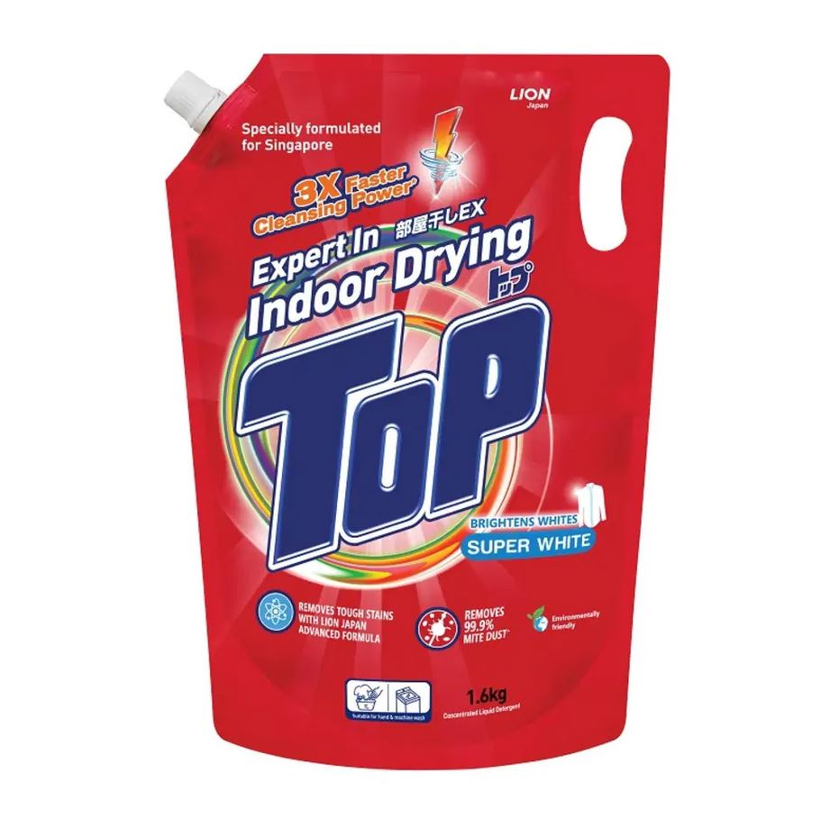 Top Concentrated Liquid Detergent Refill – Super White 1.6kg
