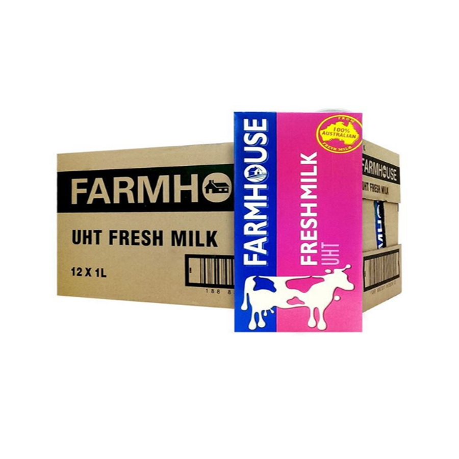 Farmhouse Uht Milk Fresh 12x1l Ctn Tekka Bazzar