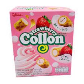 Glico Collon Biscuit Roll – Strawberry 46g