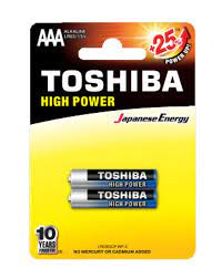 Toshiba AAA Alkaline 2pcs Battery Pack +45% Power Up