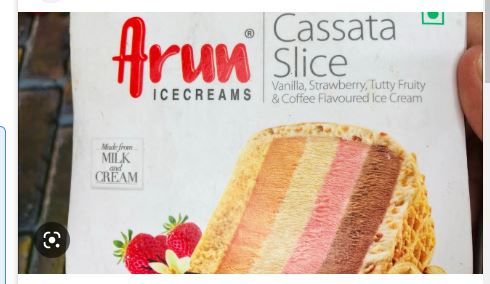 Arun Cassata Slice Vannil Strawberry Blackcurrant & Coffee ice Cream 120 ml