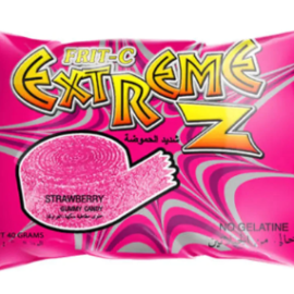 Frit-C Extreme Z Gummy Strips Strawberry – 40g