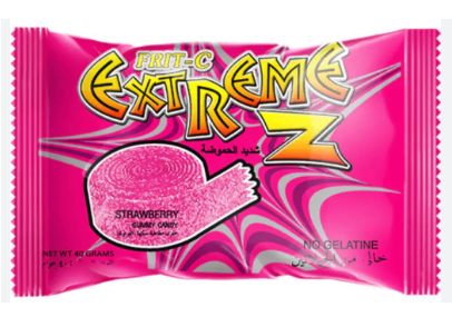 Frit-C Extreme Z Gummy Strips Strawberry – 40g