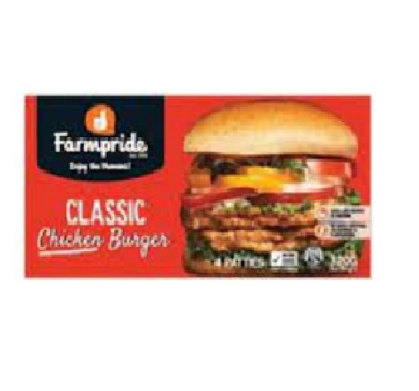 Farmpride Classic Chicken Burger 4 Patties -320g