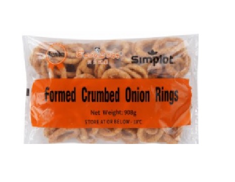 Simplot Formed Crumbed Onion Rings -908g