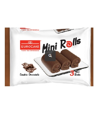 Euro cake Mini Rolls Double Chocolate(3 mini roll) -60g