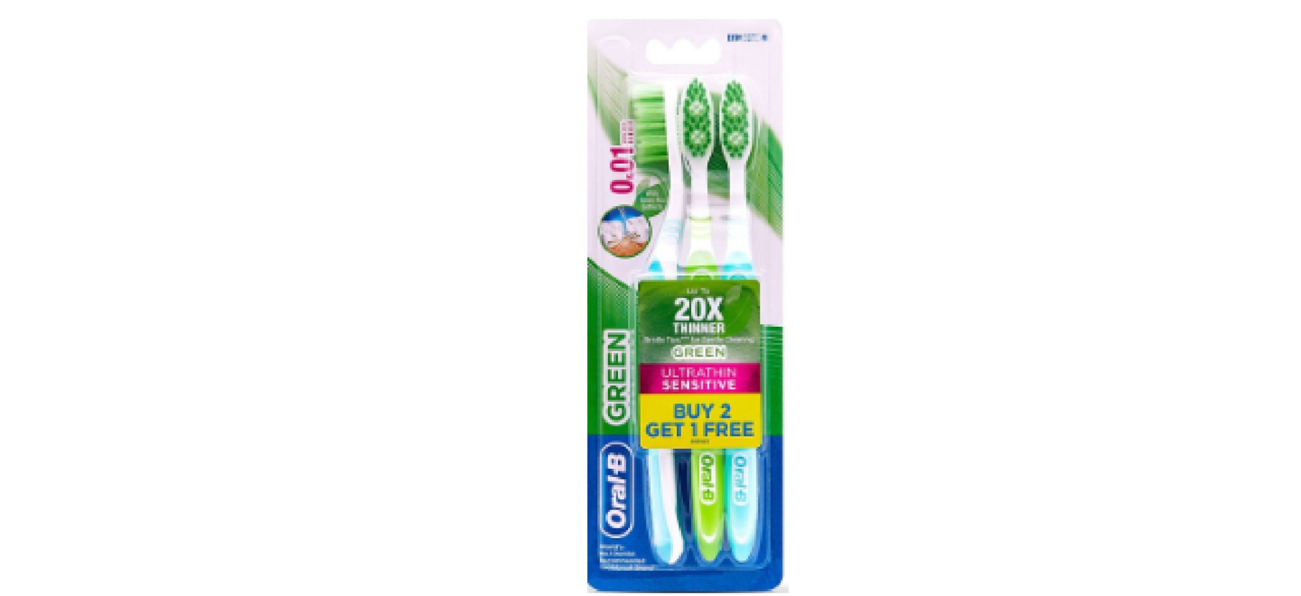 Ultrathin Green Sensitive Buy 2 get 2 Free (oralB) Tooth Brush